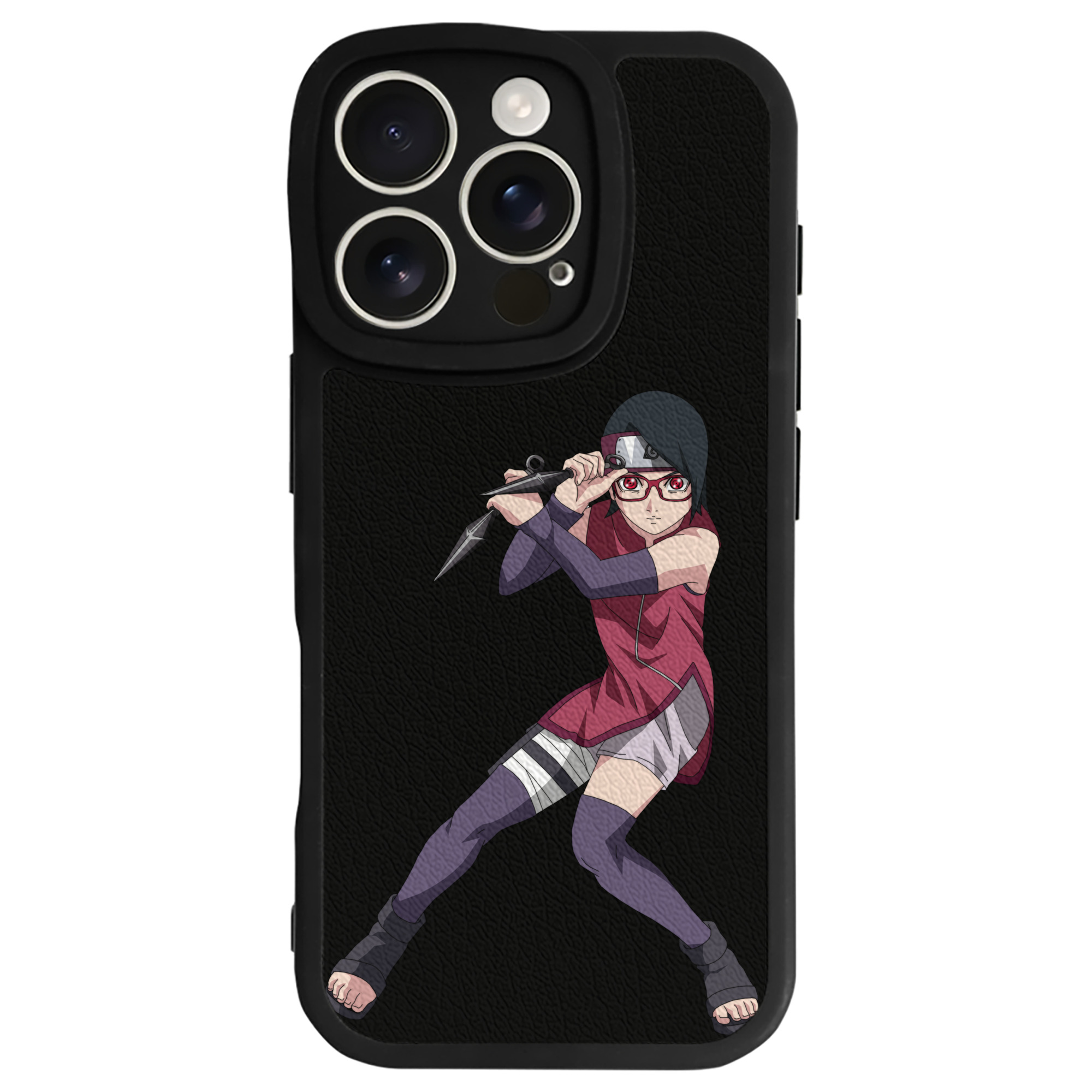 （画像用） NARUTO -ナルト- うちは サラダ Uchiha Sarada 【iPhone 16シリーズ対応】シリコンスマホケース（レザー調） 材質：シリコン
